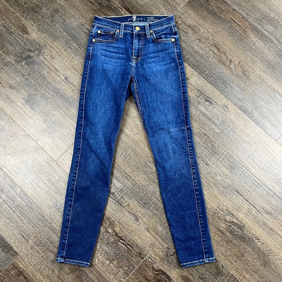 7 For All Mankind Skinny Blue Jeans Pants Denim ((size 23)) - Picture 1 of 8
